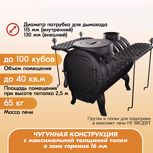 Печь Тайга PRO Прометалл02 Печь Тайга PRO Прометалл 2000х2000