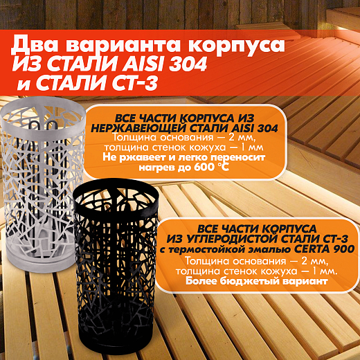 09 Каменка Vita 9 кВт Хром 2000х2000
